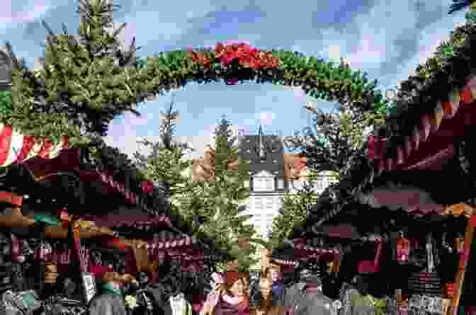 A Bustling Christmas Market In Germany, With Wooden Stalls And Festive Decorations. The Big Of Christmas: 250+ Vintage Christmas Stories Carols Novellas Poems By 120+ Authors