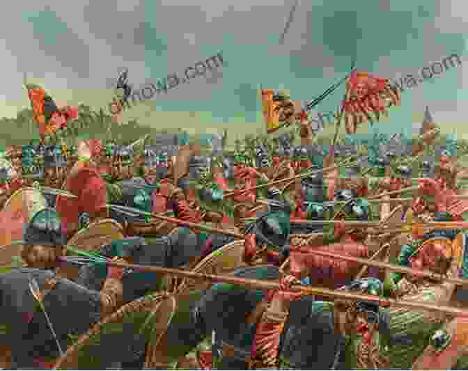 A Fierce Battle Scene Depicting The Clash Between Saxon And Viking Warriors At Ethandun Warriors Of Ethandun N M Browne